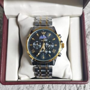 Olevs 3653 For Men - Silver Gold Black | Rovelle