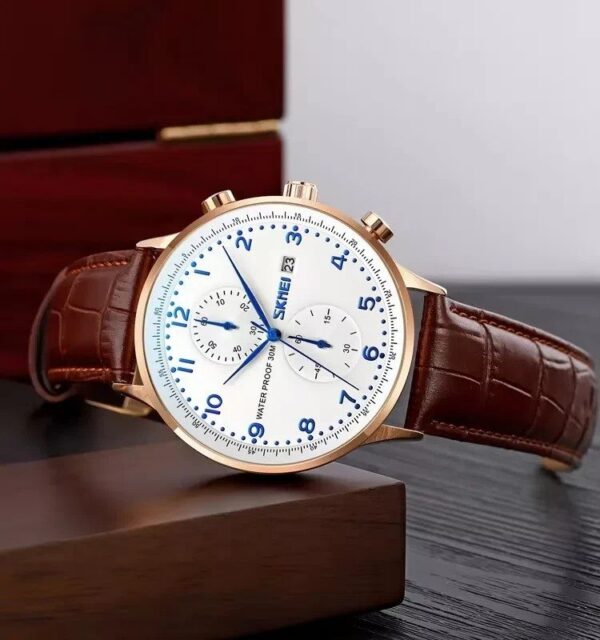 Skmei 9301 L - Brown White Blue | Rovelle