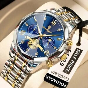 Poedagar 938 For Men - Silver Gold Blue | Rovelle