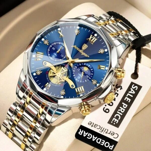 Poedagar 938 For Men - Silver Gold Blue Poedagar 938 For Men - Silver Gold Blue | Rovelle