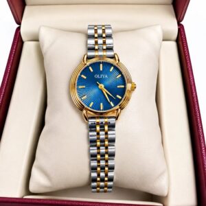 Oliya 2011 Ladies Watch -Silver Gold Blue | Rovelle