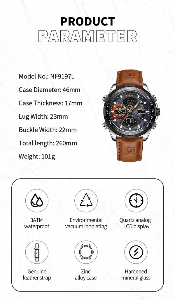 Naviforce 9197 L - Brown Black | Rovelle