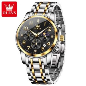 Olevs 3628 CH For Man - Silver Gold Black | Rovelle