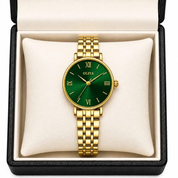 Oliya 5209 Ladies Watch -Gold Green | Rovelle