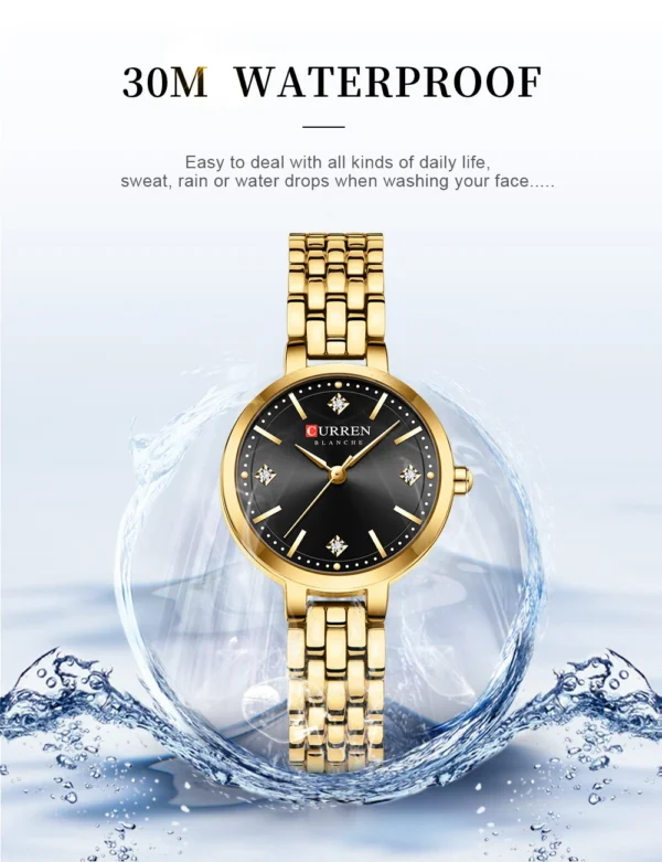 Curren 9106 Ladies Watch - Gold Black | Rovelle