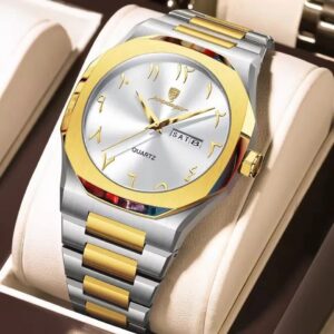Poedagar 830 Men's Watch - Gold White | Rovelle