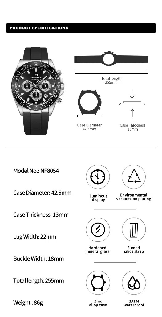 Naviforce 8054 - Black | Rovelle