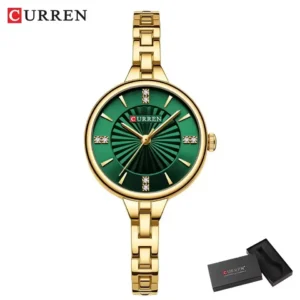 Curren 9097 CH For Women - Gold Green | Rovelle