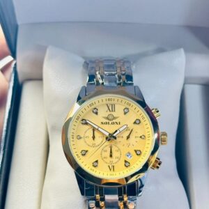 Soloni 3002 For Men - Silver Gold With Premium Box | Rovelle