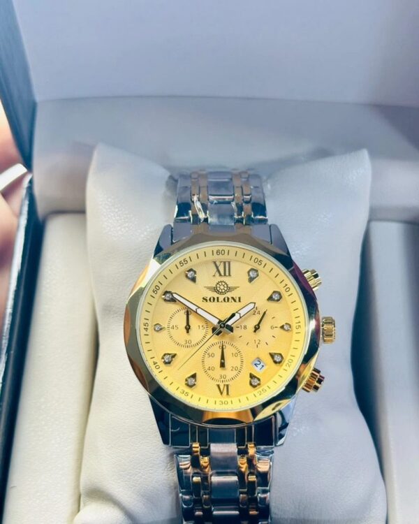 Soloni 3002 For Men - Silver Gold With Premium Box Soloni 3002 For Men - Silver Gold With Premium Box | Rovelle