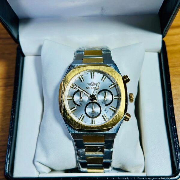 Soloni 3013 For Men - Silver Gold White With Premium Box Soloni 3013 For Men - Silver Gold White With Premium Box | Rovelle