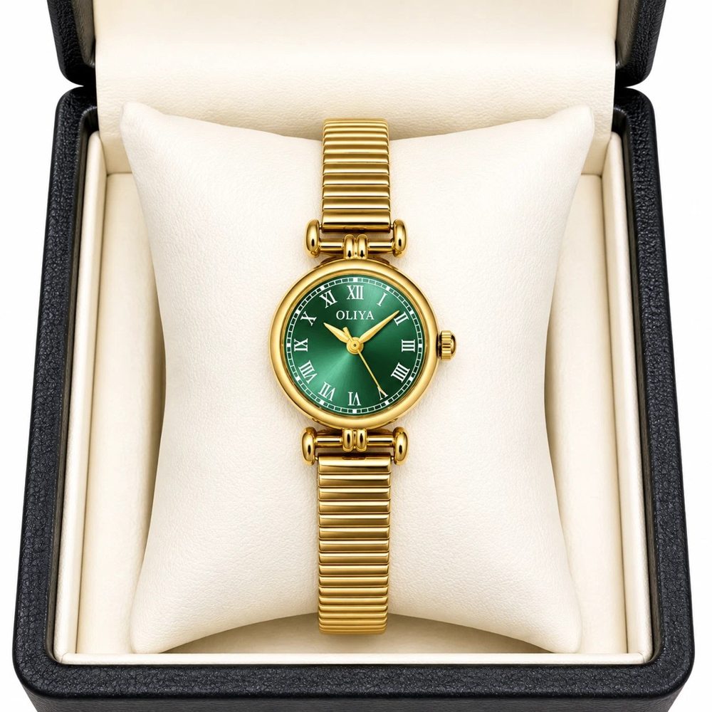 Oliya 5201 Ladies Watch - Gold Green