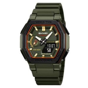Skmei 2438 For Men - Green Orange | Rovelle