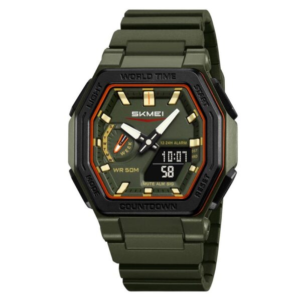 Skmei 2438 For Men - Green Orange Skmei 2438 For Men - Green Orange | Rovelle