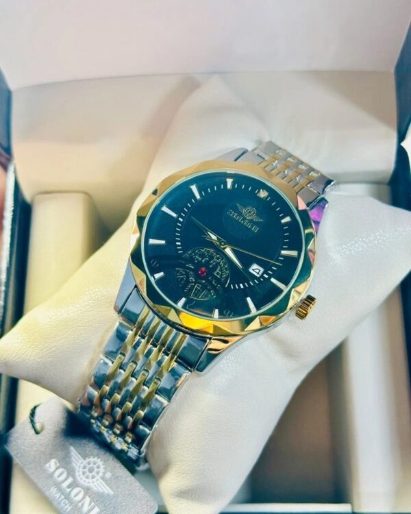 Soloni 1018 CH For Men - Silver Gold Black With Premium Box | Rovelle