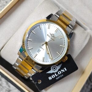 Soloni 1022M For Men - Silver Gold White With Premium Box | Rovelle
