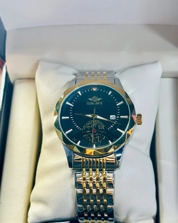 Soloni 1018 CH For Men - Silver Gold Black With Premium Box Soloni 1018 CH For Men - Silver Gold Black With Premium Box | Rovelle