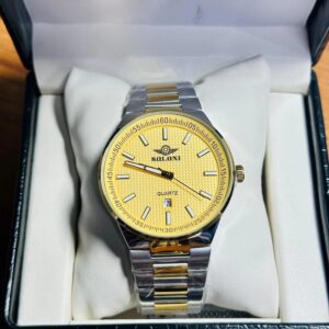 Soloni 1004M For Men - Silver Gold With Premium Box | Rovelle
