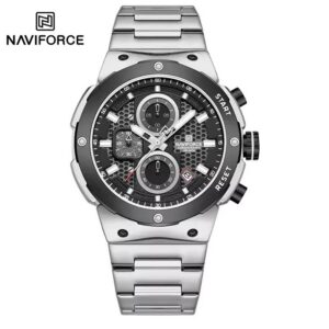Naviforce 8072 For Men - Silver Black | Rovelle