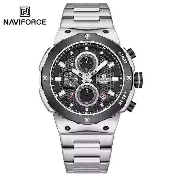 Naviforce 8072 For Men - Silver Black | Rovelle