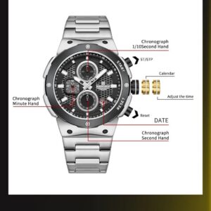 Naviforce 8072 For Men - Silver Black | Rovelle
