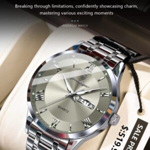 Poedagar 978 CH For Men - Silver Gray | Rovelle
