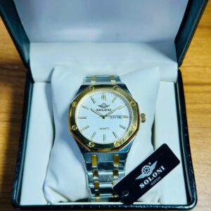 Soloni 1012M For Men -Silver Gold White with Premium Box | Rovelle