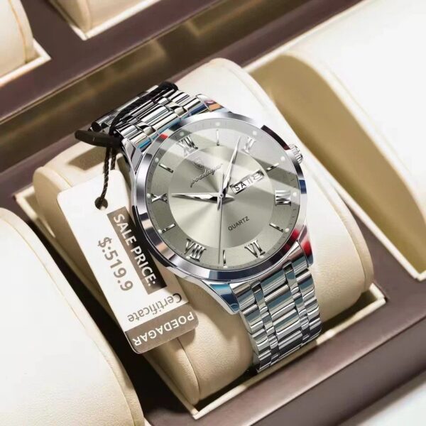 Poedagar 978 CH For Men - Silver Gray | Rovelle