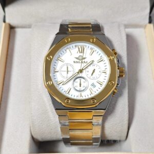 Soloni 3001 For Men - Silver Gold White With Premium Box | Rovelle