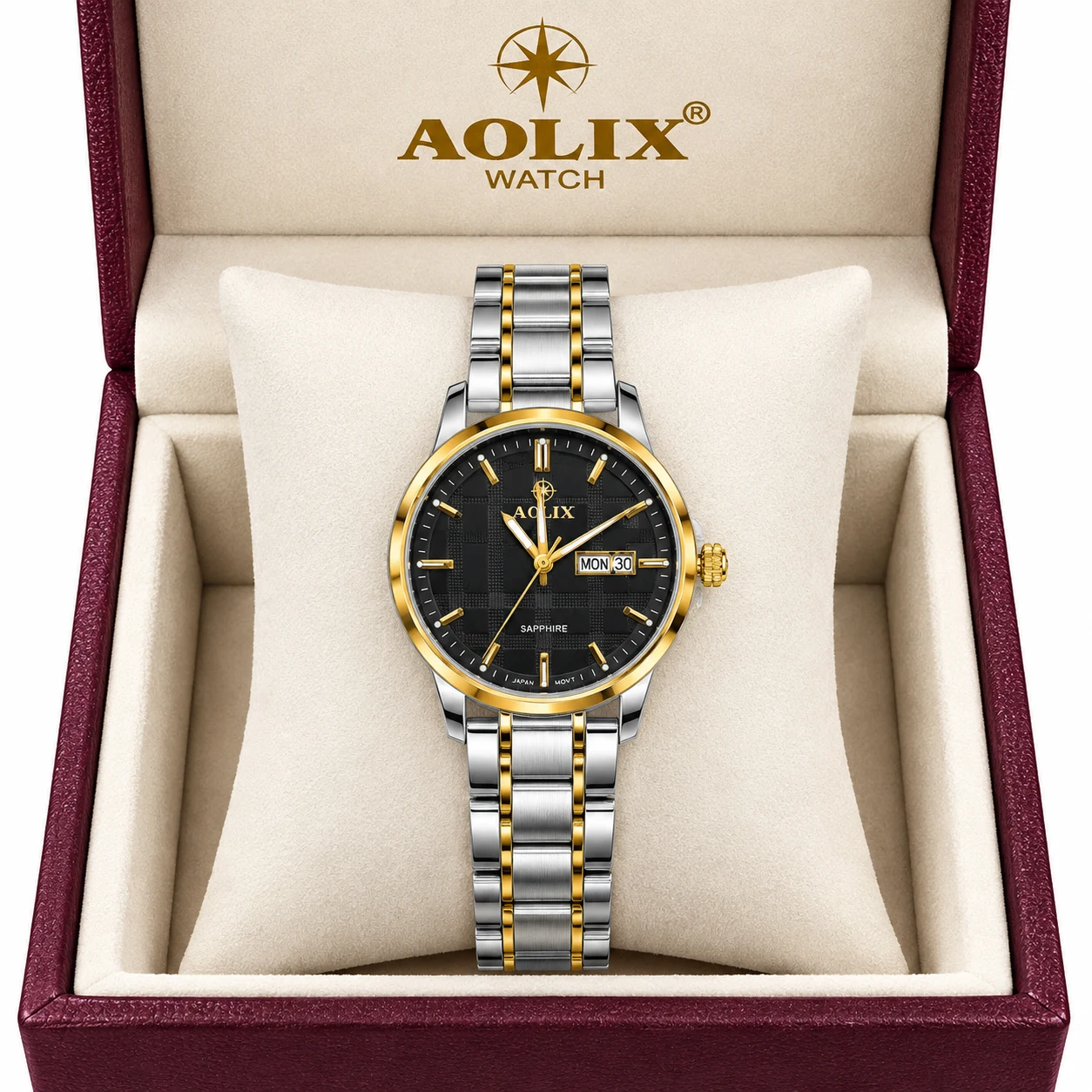 Aolix 9189 Women Watch - Silver Gold Black | Rovelle