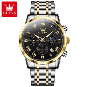 Olevs 5529 CH For Men - Silver Gold Black | Rovelle