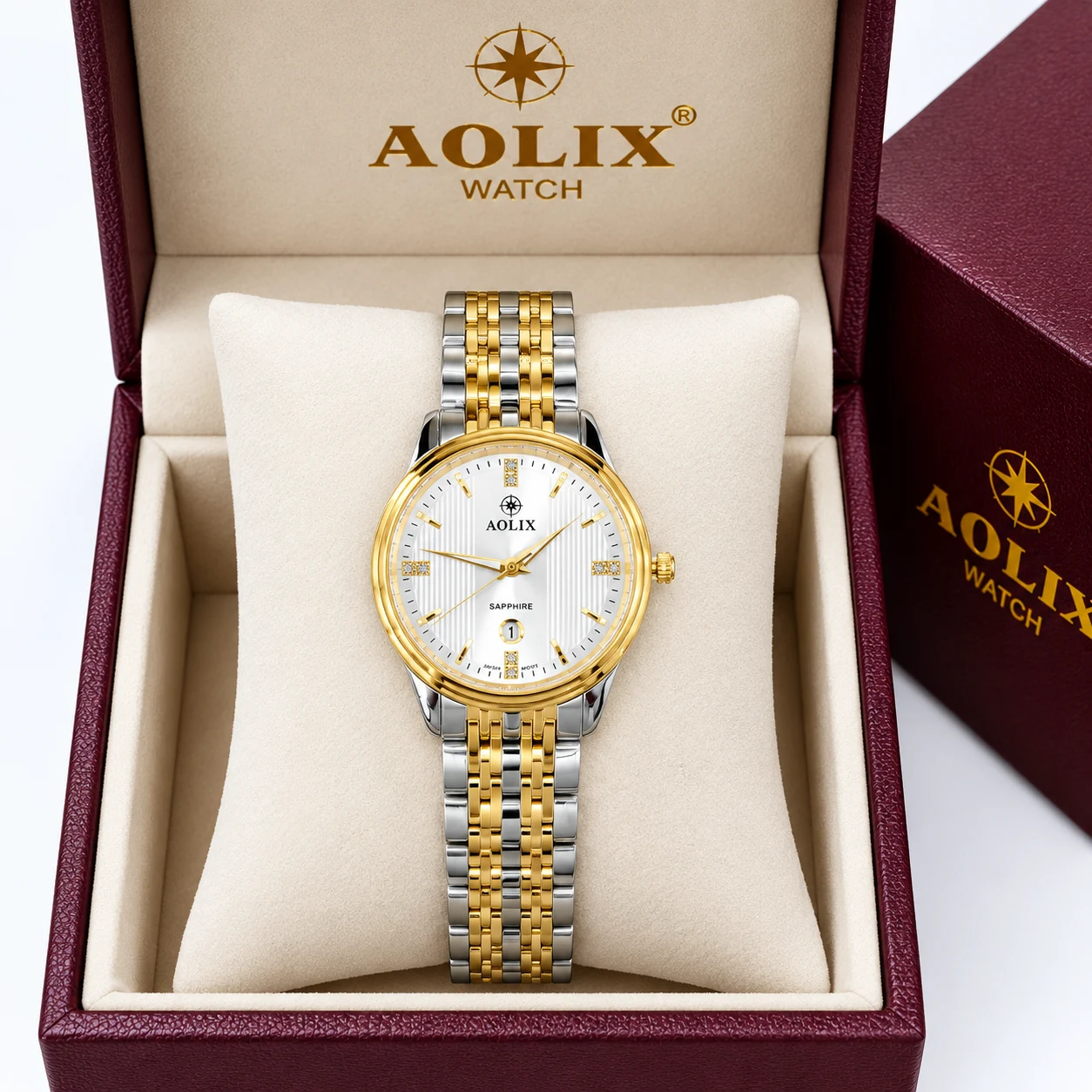 Aolix 9163 CH Women Watch - Silver Gold White