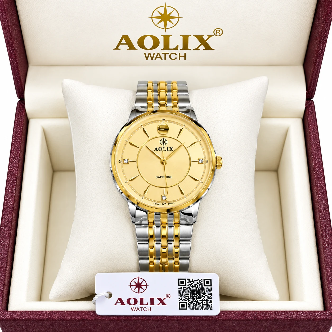 Aolix 9156 Men's Watch - Silver Gold | Rovelle