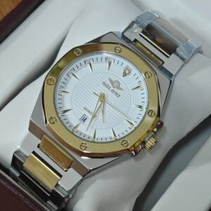 Soloni 1002M For Men - Silver Gold White With Premium Box | Rovelle