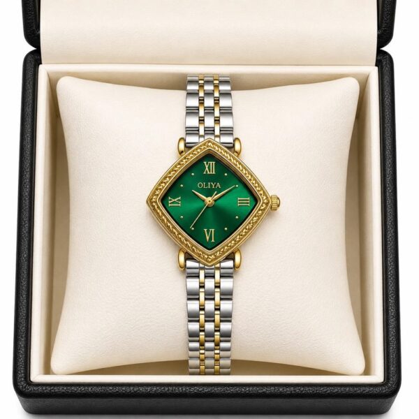 Oliya 535 Ladies Watch -Silver Gold Green Oliya 535 Ladies Watch -Silver Gold Green | Rovelle