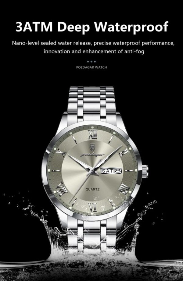 Poedagar 978 CH For Men - Silver Gray | Rovelle