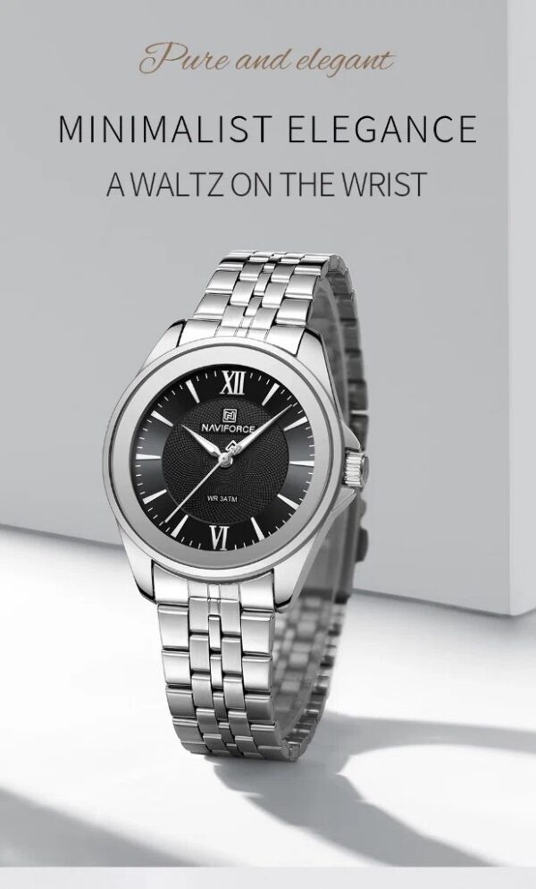Naviforce 5067 For Women - Silver Black | Rovelle