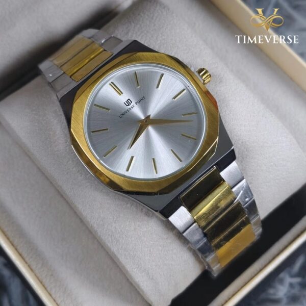 Universe Point 7666 Men's Watch - Silver Gold White | Rovelle