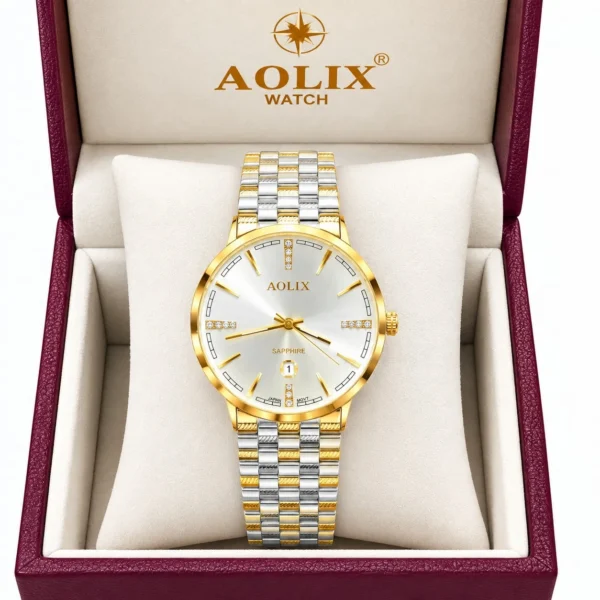 Aolix 9183 Men's Watch -Silver Gold White Aolix 9183 Men's Watch -Silver Gold White | Rovelle