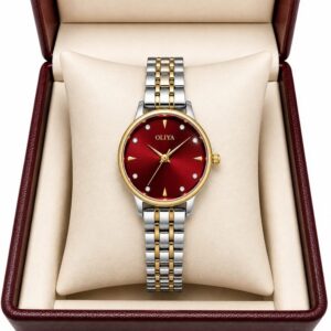 Oliya 511 Ladies Watch - Silver Gold Red | Rovelle