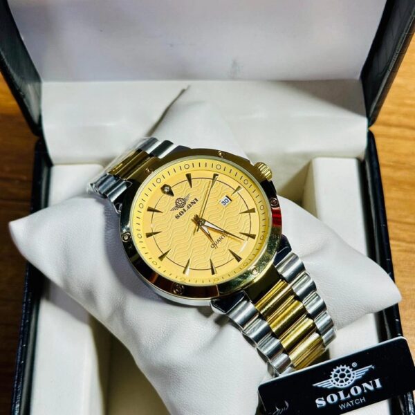 Soloni 1008 For Men - Silver Gold With Premium Box | Rovelle