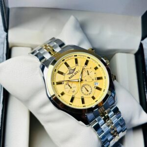 Soloni 3005 For Men - Silver Gold With Premium Box | Rovelle