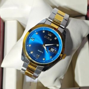Olevs 3709 CH For Men - Silver Gold Blue | Rovelle