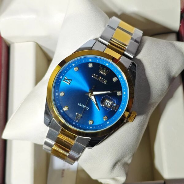 Olevs 3709 CH For Men - Silver Gold Blue | Rovelle