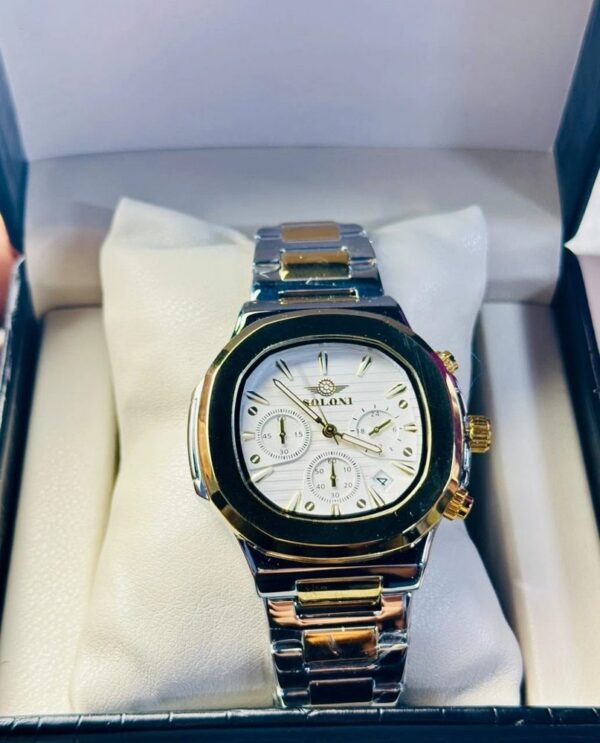 Soloni 3009 For Men - Silver Gold White With Premium Box Soloni 3009 For Men - Silver Gold White With Premium Box | Rovelle