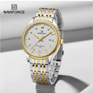 Naviforce 8039 - Silver Gold White For Men | Rovelle
