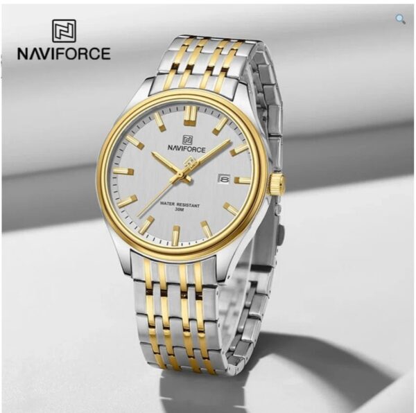 Naviforce 8039 - Silver Gold White For Men | Rovelle