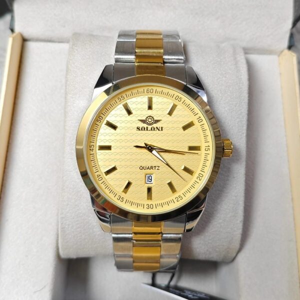 Soloni 1009 For Men - Silver Gold With Premium Box Soloni 1009 For Men - Silver Gold With Premium Box | Rovelle