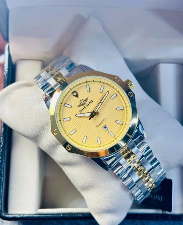 Soloni 1007 For Men - Silver Gold With Premium Box | Rovelle