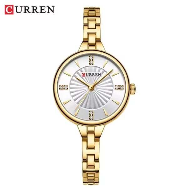 Curren 9097 CH For Women - Gold White | Rovelle